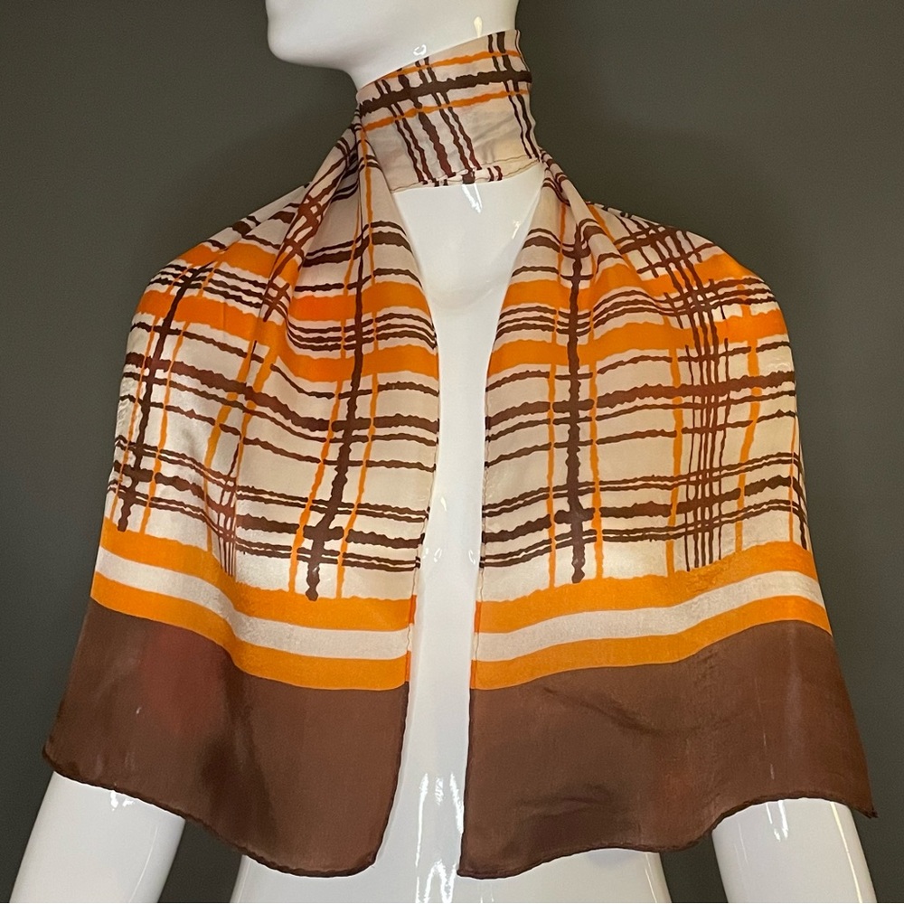 Super Cute Vintage Scarf 12 In by 52 In Fair Condition Made in Japan